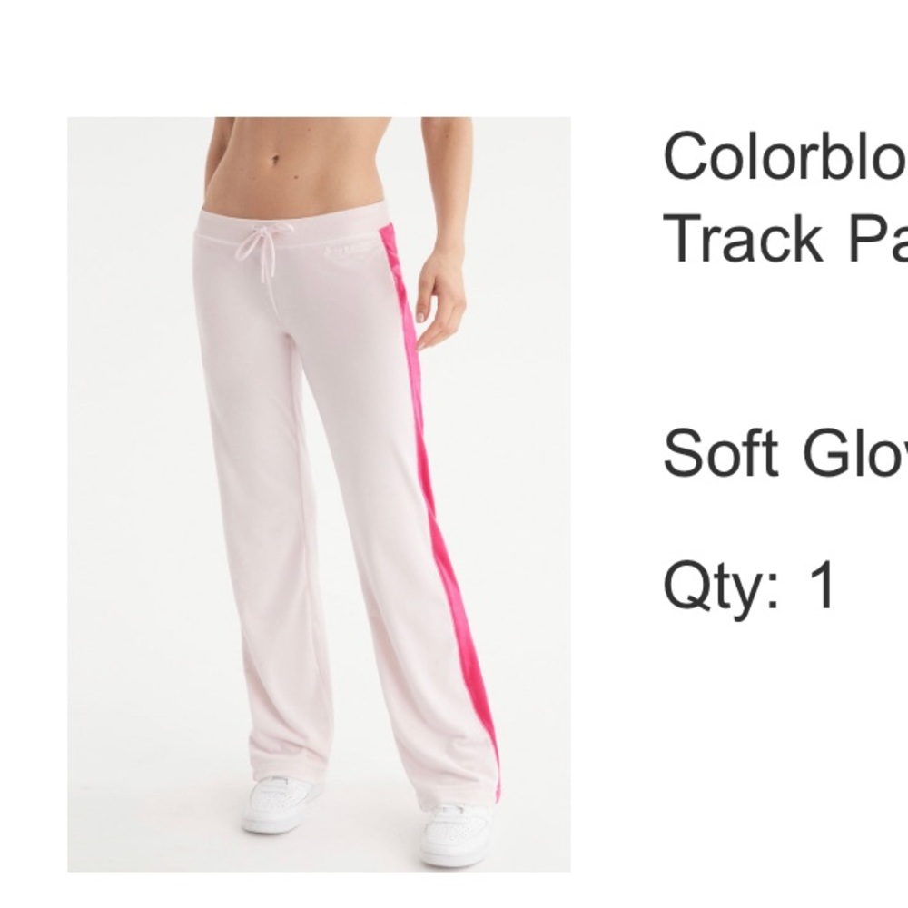 Pink Juicy Couture Velvet track pants